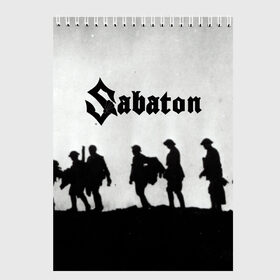 Скетчбук с принтом Sabaton в Екатеринбурге, 100% бумага
 | 48 листов, плотность листов — 100 г/м2, плотность картонной обложки — 250 г/м2. Листы скреплены сверху удобной пружинной спиралью | battle metal | sabaton | военная тематика | военные песни | война | история войны | классика | музыка | патриотизм | рок | рок группа | сабатон | солдаты | шведская хэви пауэр метал группа