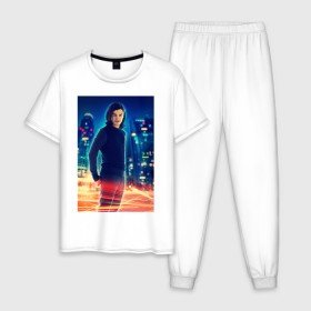 Мужская пижама хлопок с принтом Cisco Ramon в Екатеринбурге, 100% хлопок | брюки и футболка прямого кроя, без карманов, на брюках мягкая резинка на поясе и по низу штанин
 | cisco ramon | the flash | vdzabma | флэш | циско рамон