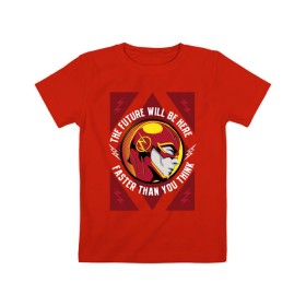 Детская футболка хлопок с принтом The Flash в Екатеринбурге, 100% хлопок | круглый вырез горловины, полуприлегающий силуэт, длина до линии бедер | Тематика изображения на принте: barry allen | the flash | vdzabma | барри аллен | флэш