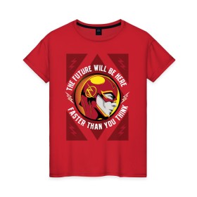 Женская футболка хлопок с принтом The Flash в Екатеринбурге, 100% хлопок | прямой крой, круглый вырез горловины, длина до линии бедер, слегка спущенное плечо | barry allen | the flash | vdzabma | барри аллен | флэш