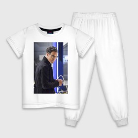 Детская пижама хлопок с принтом Harrison Wells в Екатеринбурге, 100% хлопок |  брюки и футболка прямого кроя, без карманов, на брюках мягкая резинка на поясе и по низу штанин
 | harrison wells | the flash | vdzabma | флэш | харрисон уэллс