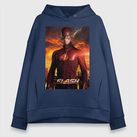 Женское худи Oversize хлопок с принтом The Flash в Екатеринбурге, френч-терри — 70% хлопок, 30% полиэстер. Мягкий теплый начес внутри —100% хлопок | боковые карманы, эластичные манжеты и нижняя кромка, капюшон на магнитной кнопке | barry allen | the flash | vdzabma | барри аллен | флэш