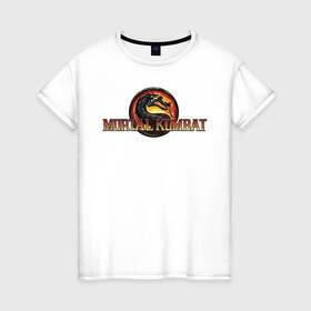 Женская футболка хлопок с принтом Mortal Kombat в Екатеринбурге, 100% хлопок | прямой крой, круглый вырез горловины, длина до линии бедер, слегка спущенное плечо | logo | mortal kombat | vdkarsve | логотип | мк 9 | мортал комбат