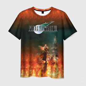 Мужская футболка 3D с принтом Final Fantasy VII Remake в Екатеринбурге, 100% полиэфир | прямой крой, круглый вырез горловины, длина до линии бедер | Тематика изображения на принте: final fantasy vii remake | game | gamer | игра | шутер