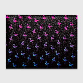 Обложка для студенческого билета с принтом Фламинго в Екатеринбурге, натуральная кожа | Размер: 11*8 см; Печать на всей внешней стороне | Тематика изображения на принте: крылья | лапы | пернатый | перо | перья | птица | птицы | птичка | розовый | розовый фламинго | фламинго | черный