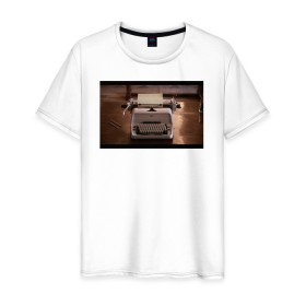Мужская футболка хлопок с принтом The Shining Typewriter Frame в Екатеринбурге, 100% хлопок | прямой крой, круглый вырез горловины, длина до линии бедер, слегка спущенное плечо. | the shining | vdosadir | сияние | стэнли кубрик