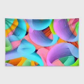 Флаг-баннер с принтом абстракция в Екатеринбурге, 100% полиэстер | размер 67 х 109 см, плотность ткани — 95 г/м2; по краям флага есть четыре люверса для крепления | абстракция | весна | радуга