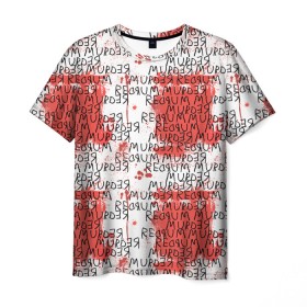 Мужская футболка 3D с принтом Murder Pattern в Екатеринбурге, 100% полиэфир | прямой крой, круглый вырез горловины, длина до линии бедер | Тематика изображения на принте: 