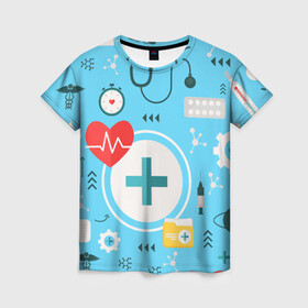 Женская футболка 3D с принтом Лучший доктор в Екатеринбурге, 100% полиэфир ( синтетическое хлопкоподобное полотно) | прямой крой, круглый вырез горловины, длина до линии бедер | doctor | medic | врач | врачи | доктор | мед брат | мед сестра | медик | профессия | суперврач | терапевт