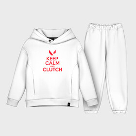 Детский костюм хлопок Oversize с принтом KEEP CALM CLUTCH в Екатеринбурге,  |  | breach | cs go | cypher | jett | league of legends | legends of runeterra | lol | omen | overwatch | phoenix | riot | riot games | sage | sona | sova | valorant | viper | валорант | кс го | лига легенд | лол