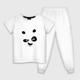 Детская пижама хлопок с принтом кунг фу панда морда в Екатеринбурге, 100% хлопок |  брюки и футболка прямого кроя, без карманов, на брюках мягкая резинка на поясе и по низу штанин
 | 