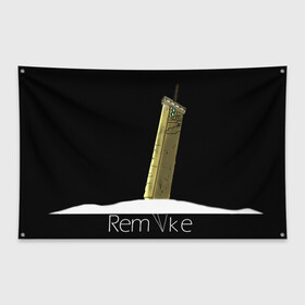 Флаг-баннер с принтом FF7 в Екатеринбурге, 100% полиэстер | размер 67 х 109 см, плотность ткани — 95 г/м2; по краям флага есть четыре люверса для крепления | арт | лого | меч | минимализм | финальная фантазия