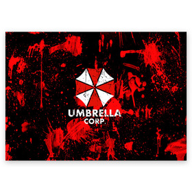 Поздравительная открытка с принтом UMBRELLA в Екатеринбурге, 100% бумага | плотность бумаги 280 г/м2, матовая, на обратной стороне линовка и место для марки
 | Тематика изображения на принте: biohazard | blood | coronavirus | evil | monster | resident evil | umbrella | virus | абстракция | амбрелла | вирус | игра | коронавирус | кровь | логотип | монстр | опасность | пандемия