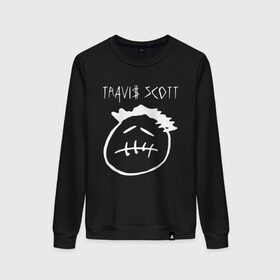 Женский свитшот хлопок с принтом TRAVIS SCOTT в Екатеринбурге, 100% хлопок | прямой крой, круглый вырез, на манжетах и по низу широкая трикотажная резинка  | epic games | fortnite | fortnite 2 сезон | travis scott | трэвис скотт. | фортнайт | фортнайт скины