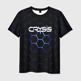 Мужская футболка 3D с принтом CRYSIS в Екатеринбурге, 100% полиэфир | прямой крой, круглый вырез горловины, длина до линии бедер | action | crysis | cryteck | броня | кризис | шутер