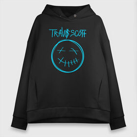 Женское худи Oversize хлопок с принтом TRAVIS SCOTT в Екатеринбурге, френч-терри — 70% хлопок, 30% полиэстер. Мягкий теплый начес внутри —100% хлопок | боковые карманы, эластичные манжеты и нижняя кромка, капюшон на магнитной кнопке | america | astroworld | cactus jack | rap | travis scott | usa | wish you were here | америка | зарубежный реп | кактус джек | реп | сша | трэвис скотт