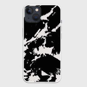 Чехол для iPhone 13 с принтом Черный на сером в Екатеринбурге,  |  | Тематика изображения на принте: абстракция | арт | войска | ворон | зебра | камуфляж | краска | маскировка | милитари | мужские | пятна | разводы | рисунок | серый | текстура | тренд | уличный | чернобелый | черный