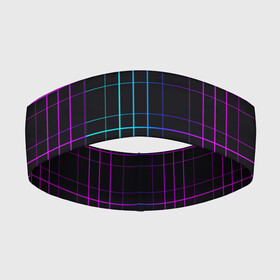 Повязка на голову 3D с принтом Neon cell в Екатеринбурге,  |  | геометрия | градиент | квадраты | клетка | клетчатый | линии | неоновый | полосы | популярный | разноцветный | решетка | сетка | текстура | фиолетовый | шотландка | яркий
