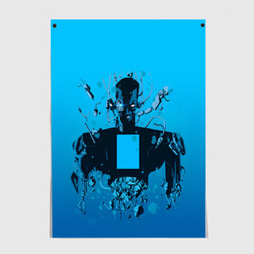 Постер с принтом Zima blue в Екатеринбурге, 100% бумага
 | бумага, плотность 150 мг. Матовая, но за счет высокого коэффициента гладкости имеет небольшой блеск и дает на свету блики, но в отличии от глянцевой бумаги не покрыта лаком | love death  robots | love death and robots | love death robots | sonnies edge | the witness | witness | zima blue