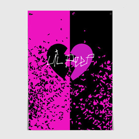 Постер с принтом Lil Peep в Екатеринбурге, 100% бумага
 | бумага, плотность 150 мг. Матовая, но за счет высокого коэффициента гладкости имеет небольшой блеск и дает на свету блики, но в отличии от глянцевой бумаги не покрыта лаком | lil peep | lil prince | pink | зарубежная музыка | лил пип | маленький принц