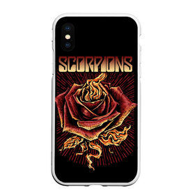 Чехол для iPhone XS Max матовый с принтом Scorpions в Екатеринбурге, Силикон | Область печати: задняя сторона чехла, без боковых панелей | klaus meine | live in munich | return to forever | rock music | scorpions | you like | клаус майне | маттиас ябс | рудольф шенкер | скорпионз