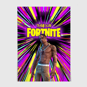 Постер с принтом TRAVIS SCOTT+FORTNITE в Екатеринбурге, 100% бумага
 | бумага, плотность 150 мг. Матовая, но за счет высокого коэффициента гладкости имеет небольшой блеск и дает на свету блики, но в отличии от глянцевой бумаги не покрыта лаком | america | astro jack | astroworld | cactus jack | fortnite | fortnite 2 | fortnite х | rap | travis scott | usa | wish you were here | америка | астро джек | зарубежный реп | кактус джек | реп | сша | трэвис скотт | фортнайт | фортнайт 2