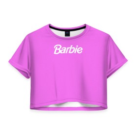 Женская футболка Crop-top 3D с принтом Barbie в Екатеринбурге, 100% полиэстер | круглая горловина, длина футболки до линии талии, рукава с отворотами | barbie | барби | кукла | кукла барби