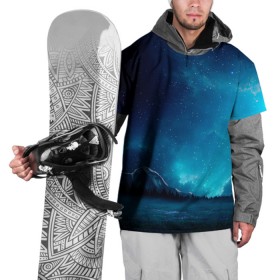 Накидка на куртку 3D с принтом Ночное поле в Екатеринбурге, 100% полиэстер |  | Тематика изображения на принте: горы | звёздное небо | небо | ночь | облака | поле