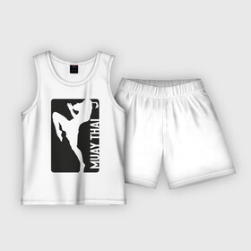 Детская пижама с шортами хлопок с принтом Muay Thai в Екатеринбурге,  |  | boxing | fight | kickboxing | mma | muay thai | бои без правил | мма | муай тай | тайский бокс