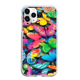 Чехол для iPhone 11 Pro матовый с принтом Радужный рой в Екатеринбурге, Силикон |  | бабочка | бабочки | белый | бирюзовый | зеленый | красный | розовый | серый | синий | фиолетовый | яркий цвет