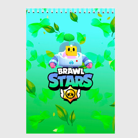 Скетчбук с принтом Sprout Brawl Stars в Екатеринбурге, 100% бумага
 | 48 листов, плотность листов — 100 г/м2, плотность картонной обложки — 250 г/м2. Листы скреплены сверху удобной пружинной спиралью | brawl | brawl stars | sprout | бравл | бравл старс | росток | спраут | спраут brawl stars | спроут