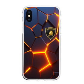 Чехол для iPhone XS Max матовый с принтом LAMBORGHINI в Екатеринбурге, Силикон | Область печати: задняя сторона чехла, без боковых панелей | auto | brand | lamborghini | sport | авто | автомобиль | автомобильные | бренд | ламборгини | марка | машины | спорт