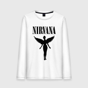 Мужской лонгслив хлопок с принтом NIRVANA в Екатеринбурге, 100% хлопок |  | nirvana | nirvana smells | nirvana smells like | teen spirit | курт кобейн | нирвана | нирвана песни.