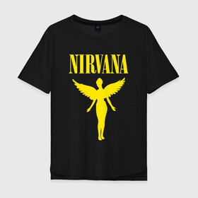Мужская футболка хлопок Oversize с принтом NIRVANA в Екатеринбурге, 100% хлопок | свободный крой, круглый ворот, “спинка” длиннее передней части | nirvana | nirvana smells | nirvana smells like | teen spirit | курт кобейн | нирвана | нирвана песни.