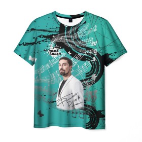 Мужская футболка 3D с принтом Дима Билан в Екатеринбурге, 100% полиэфир | прямой крой, круглый вырез горловины, длина до линии бедер | Тематика изображения на принте: актер | билан | дима | певец