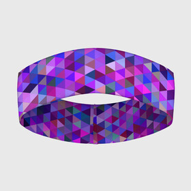 Повязка на голову 3D с принтом Треугольники мозаика пиксели в Екатеринбурге,  |  | абстракция | геометрия | детали | мозаика | пиксели | розовый | синий | тренды | треугольники | фигуры | фиолетовый