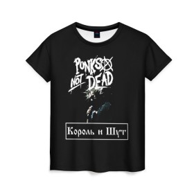 Женская футболка 3D с принтом КИШ в Екатеринбурге, 100% полиэфир ( синтетическое хлопкоподобное полотно) | прямой крой, круглый вырез горловины, длина до линии бедер | punks not dead | анархия | горшок | киш | король и шут | музыка | панк | панки не умирают | рок | рокер | русский рок
