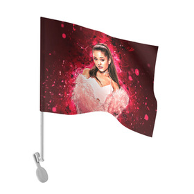 Флаг для автомобиля с принтом Ariana в Екатеринбурге, 100% полиэстер | Размер: 30*21 см | ariana grande | music | singer | альбом | ариана гранде | арт | девушки | звезда | знаменитость | любимые | музыка | певцы | персонаж | портрет | сша