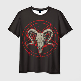 Мужская футболка 3D с принтом Культ в Екатеринбурге, 100% полиэфир | прямой крой, круглый вырез горловины, длина до линии бедер | demon | devil | fashion | goat | hell | horror | monster | satan | skull | style | ад | демон | дьявол | козёл | мода | монстр | сатана | стиль | ужас | череп