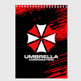 Скетчбук с принтом Umbrella Corporation в Екатеринбурге, 100% бумага
 | 48 листов, плотность листов — 100 г/м2, плотность картонной обложки — 250 г/м2. Листы скреплены сверху удобной пружинной спиралью | resident evil | umbrella corporation | амбрелла | амбрелла корпорейшн | вирус | вымышленная военная и фармацевтическая корпорация | игра | умбрелла