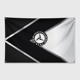 Флаг-баннер с принтом Mercedes-Benz в Екатеринбурге, 100% полиэстер | размер 67 х 109 см, плотность ткани — 95 г/м2; по краям флага есть четыре люверса для крепления | amg | auto | bmw | hyundai | jdm | lexus | mazda | mercedes | mitsubishi | nissan | porsche | sport | subaru | авто | автомобильные | бмв | бренд | киа | лексус | мазда | марка | мерседес | ниссан | порше | субару | тесла