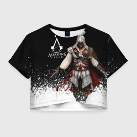 Женская футболка Crop-top 3D с принтом Assassin’s Creed  [04] в Екатеринбурге, 100% полиэстер | круглая горловина, длина футболки до линии талии, рукава с отворотами | ezio | game | ubisoft | ассасин крид | кредо ассасина | эцио