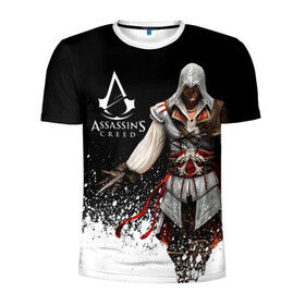 Мужская футболка 3D спортивная с принтом Assassin’s Creed  [04] в Екатеринбурге, 100% полиэстер с улучшенными характеристиками | приталенный силуэт, круглая горловина, широкие плечи, сужается к линии бедра | ezio | game | ubisoft | ассасин крид | кредо ассасина | эцио