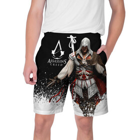 Мужские шорты 3D с принтом Assassin’s Creed  [04] в Екатеринбурге,  полиэстер 100% | прямой крой, два кармана без застежек по бокам. Мягкая трикотажная резинка на поясе, внутри которой широкие завязки. Длина чуть выше колен | ezio | game | ubisoft | ассасин крид | кредо ассасина | эцио