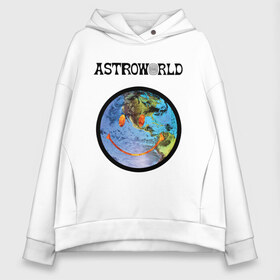 Женское худи Oversize хлопок с принтом TRAVIS SCOTT ASTROWORLD в Екатеринбурге, френч-терри — 70% хлопок, 30% полиэстер. Мягкий теплый начес внутри —100% хлопок | боковые карманы, эластичные манжеты и нижняя кромка, капюшон на магнитной кнопке | astronomical | astroworld | cactus jack | fortnite | la flame | rodeo | travis scott | кактус джек | пламя | трэвис скотт | фортнайт