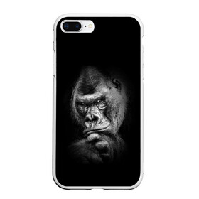 Чехол для iPhone 7Plus/8 Plus матовый с принтом Ruanda в Екатеринбурге, Силикон | Область печати: задняя сторона чехла, без боковых панелей | eyes | gorilla | muzzle | nostrils | paw | ruanda | view | взгляд | глаза | горилла | животные | лапа | ноздри | руанда