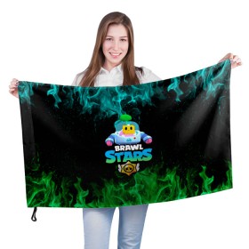 Флаг 3D с принтом Sprout Brawl Stars в Екатеринбурге, 100% полиэстер | плотность ткани — 95 г/м2, размер — 67 х 109 см. Принт наносится с одной стороны | brawl | brawl stars | sprout | бравл | бравл старс | росток | спраут | спраут brawl stars | спроут