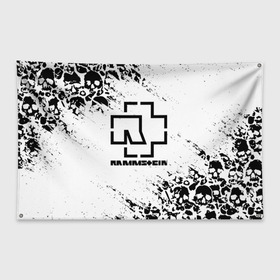 Флаг-баннер с принтом RAMMSTEIN в Екатеринбурге, 100% полиэстер | размер 67 х 109 см, плотность ткани — 95 г/м2; по краям флага есть четыре люверса для крепления | lindemann | lm | rammstein | rock | кристиан лоренц | линдеманн | лм | музыка | рамштайн | рок | тилль линдеманн