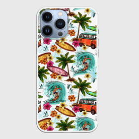 Чехол для iPhone 13 Pro Max с принтом Летнее Настроение в Екатеринбурге,  |  | волны | деревья | купальник | лето | листья | море | океан | остров | отпуск | пальмы | пляж | природа | птицы | путешествие | серфинг | солнце | спорт | таиланд | тропики | туризм | цветы