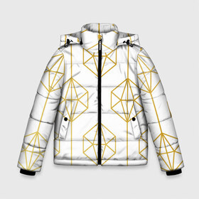 Зимняя куртка для мальчиков 3D с принтом Геометрический орнамент золото в Екатеринбурге, ткань верха — 100% полиэстер; подклад — 100% полиэстер, утеплитель — 100% полиэстер | длина ниже бедра, удлиненная спинка, воротник стойка и отстегивающийся капюшон. Есть боковые карманы с листочкой на кнопках, утяжки по низу изделия и внутренний карман на молнии. 

Предусмотрены светоотражающий принт на спинке, радужный светоотражающий элемент на пуллере молнии и на резинке для утяжки | big pictures | геометрический | золото | картинки | орнамент | прикольные | текстура | тренды